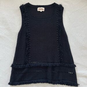 Anthropologie Pepin Knit Fringe Top